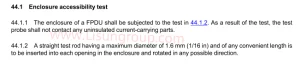 UL 962A:2023 Clause 44 Compliance Test Rod