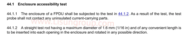 UL 962A:2023 Clause 44 Compliance Test Rod