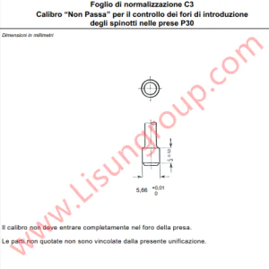 CEI 23-50 Standardization Sheet C3 Gauge “Non Pass” for P30 Sockets