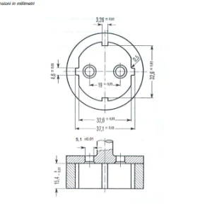 CEI 23-50 C7 Standardization Sheet Gauge for S30/S31/S32 Plug to P30 Socket Interchangeability Verification