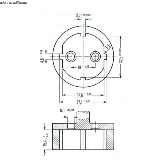 CEI 23-50 C7 Standardization Sheet Gauge for S30/S31/S32 Plug to P30 Socket Interchangeability Verification