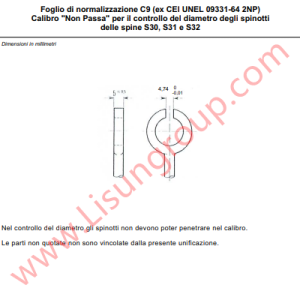 CEI 23-50 C9 No-Go Gauge for Plug Pin Diameter Verification