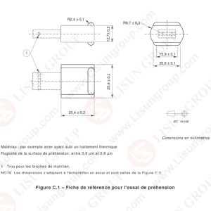 NF C 61-314 Figure C.1 Grip Test Reference Gauge