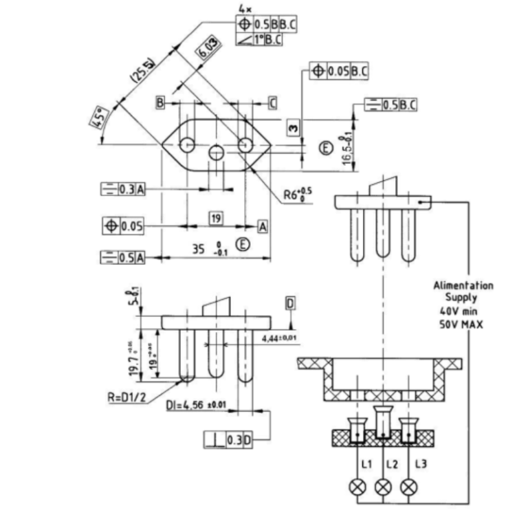 IEC 60906-1 Figure 3 Gauge for 16A 250V A.C. Socket-Outlets