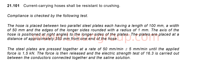IEC 60335-2-2 Clause 21.101 Vacuum Cleaner Hose Compression Testing Apparatus